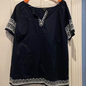 Talbots embroidered top, size large